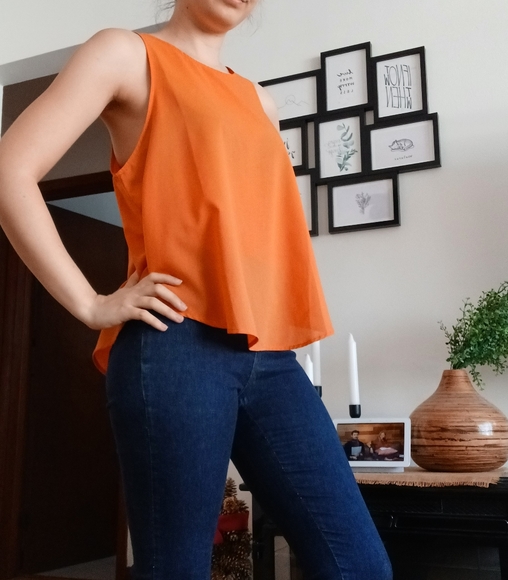 🆕️ MINKPINK Bright Orange 🍊 High Neck Tank Top - Picture 4 of 11